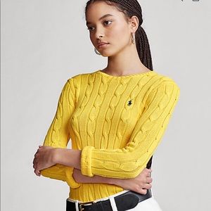 Ralph Lauren Yellow Cable Knit Sweater, Co…
